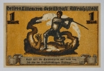 Numismática Alemanha - Cédula do Pós Guerra e Inflacionário. Fez parte de importante coleção europeia.
Vale ressaltar que será apregoada individualmente. Não catalogamos as peças mas aconselhamos para maiores informações Deutsches Notgeld de Anton Geiger, 1918-21 e 1914-15 de Hans Jurg
Grande oportunidade para possibilidade de peças inéditas, raras e belas. Aconselhamos análise apurada!!
Peça para estudo - 1 Marco. 1923