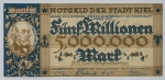 Numismática Alemanha - Cédula do Pós Guerra e Inflacionário. Fez parte de importante coleção europeia.
Vale ressaltar que será apregoada individualmente. Não catalogamos as peças mas aconselhamos para maiores informações Deutsches Notgeld de Anton Geiger, 1918-21 e 1914-15 de Hans Jurg
Grande oportunidade para possibilidade de peças inéditas, raras e belas. Aconselhamos análise apurada!
5 Milhões de Marcos - Kiel-Klaus Groth