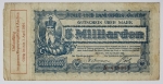 Numismática Alemanha - Cédula do Pós Guerra e Inflacionário. Fez parte de importante coleção europeia.
Vale ressaltar que será apregoada individualmente. Não catalogamos as peças mas aconselhamos para maiores informações Deutsches Notgeld de Anton Geiger, 1918-21 e 1914-15 de Hans Jurg
Grande oportunidade para possibilidade de peças inéditas, raras e belas. Aconselhamos análise apurada!!
5 Bilhões de Marcos - Aachen, 1923 - Rara