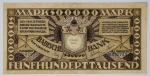 Numismática Alemanha - Cédula do Pós Guerra e Inflacionário. Fez parte de importante coleção europeia.
Vale ressaltar que será apregoada individualmente. Não catalogamos as peças mas aconselhamos para maiores informações Deutsches Notgeld de Anton Geiger, 1918-21 e 1914-15 de Hans Jurg
Grande oportunidade para possibilidade de peças inéditas, raras e belas. Aconselhamos análise apurada!!
Badem - 500.000 Marcos , tipo 1 - 16x8cm - 1923. Vamos apregoar ainda nesse leilão o tipo 2 