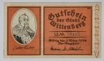 Numismática Alemanha - Cédula do Pós Guerra e Inflacionário. Fez parte de importante coleção europeia.
Vale ressaltar que será apregoada individualmente. Não catalogamos as peças mas aconselhamos para maiores informações Deutsches Notgeld de Anton Geiger, 1918-21 e 1914-15 de Hans Jurg
Grande oportunidade para possibilidade de peças inéditas, raras e belas. Aconselhamos análise apurada!!
1922 - Peça histórica