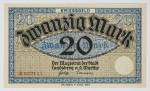 Numismática Alemanha - Cédula do Pós Guerra e Inflacionário. Fez parte de importante coleção europeia.
Vale ressaltar que será apregoada individualmente. Não catalogamos as peças mas aconselhamos para maiores informações Deutsches Notgeld de Anton Geiger, 1918-21 e 1914-15 de Hans Jurg
Grande oportunidade para possibilidade de peças inéditas, raras e belas. Aconselhamos análise apurada!!
20 Marcos - Landsberg Kriegsgeld - `Dinheiro de Guerra` - Perfeita