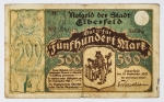 Numismática Alemanha - Cédula do Pós Guerra e Inflacionário. Fez parte de importante coleção europeia.
Vale ressaltar que será apregoada individualmente. Não catalogamos as peças mas aconselhamos para maiores informações Deutsches Notgeld de Anton Geiger, 1918-21 e 1914-15 de Hans Jurg
Grande oportunidade para possibilidade de peças inéditas, raras e belas. Aconselhamos análise apurada!!
500 Marcos - 1922 - Elberfeld