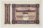 Numismática Alemanha - Cédula do Pós Guerra e Inflacionário. Fez parte de importante coleção europeia.
Vale ressaltar que será apregoada individualmente. Não catalogamos as peças mas aconselhamos para maiores informações Deutsches Notgeld de Anton Geiger, 1918-21 e 1914-15 de Hans Jurg
Grande oportunidade para possibilidade de peças inéditas, raras e belas. Aconselhamos análise apurada!!
20 Milhões de Marcos - Bergisch, Gladbach, 1923 - Valor 12 euros, canto inferior à lápis.