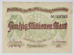 Numismática Alemanha - Cédula do Pós Guerra e Inflacionário. Fez parte de importante coleção europeia.
Vale ressaltar que será apregoada individualmente. Não catalogamos as peças mas aconselhamos para maiores informações Deutsches Notgeld de Anton Geiger, 1918-21 e 1914-15 de Hans Jurg
Grande oportunidade para possibilidade de peças inéditas, raras e belas. Aconselhamos análise apurada!!
50 Milhões de Marcos, 1923