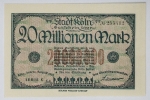 Numismática Alemanha - Cédula do Pós Guerra e Inflacionário. Fez parte de importante coleção europeia.
Vale ressaltar que será apregoada individualmente. Não catalogamos as peças mas aconselhamos para maiores informações Deutsches Notgeld de Anton Geiger, 1918-21 e 1914-15 de Hans Jurg
Grande oportunidade para possibilidade de peças inéditas, raras e belas. Aconselhamos análise apurada!!
20 Milhões de Marcos - Köln, 1923 - Flor de estampa