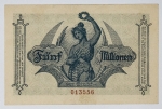 Numismática Alemanha - Cédula do Pós Guerra e Inflacionário. Fez parte de importante coleção europeia.
Vale ressaltar que será apregoada individualmente. Não catalogamos as peças mas aconselhamos para maiores informações Deutsches Notgeld de Anton Geiger, 1918-21 e 1914-15 de Hans Jurg
Grande oportunidade para possibilidade de peças inéditas, raras e belas. Aconselhamos análise apurada!!
5 Milhões de Marcos, Munique - 1923