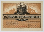 Numismática Alemanha - Cédula do Pós Guerra e Inflacionário. Fez parte de importante coleção europeia.
Vale ressaltar que será apregoada individualmente. Não catalogamos as peças mas aconselhamos para maiores informações Deutsches Notgeld de Anton Geiger, 1918-21 e 1914-15 de Hans Jurg
Grande oportunidade para possibilidade de peças inéditas, raras e belas. Aconselhamos análise apurada!!
20 Milhões de Marcos, Borna, cidade mineira - Linda vinheta