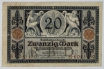 Numismática Alemanha - Cédula do Pós Guerra e Inflacionário. Fez parte de importante coleção europeia.
Vale ressaltar que será apregoada individualmente. Não catalogamos as peças mas aconselhamos para maiores informações Deutsches Notgeld de Anton Geiger, 1918-21 e 1914-15 de Hans Jurg
Grande oportunidade para possibilidade de peças inéditas, raras e belas. Aconselhamos análise apurada!!
20 Marcos, 1918 - Berlin