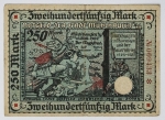Numismática Alemanha - Cédula do Pós Guerra e Inflacionário. Fez parte de importante coleção europeia.
Vale ressaltar que será apregoada individualmente. Não catalogamos as peças mas aconselhamos para maiores informações Deutsches Notgeld de Anton Geiger, 1918-21 e 1914-15 de Hans Jurg
Grande oportunidade para possibilidade de peças inéditas, raras e belas. Aconselhamos análise apurada!!
250 Marcos, 1922 - Müllhausen