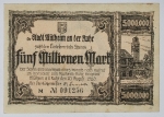 Numismática Alemanha - Cédula do Pós Guerra e Inflacionário. Fez parte de importante coleção europeia.
Vale ressaltar que será apregoada individualmente. Não catalogamos as peças mas aconselhamos para maiores informações Deutsches Notgeld de Anton Geiger, 1918-21 e 1914-15 de Hans Jurg
Grande oportunidade para possibilidade de peças inéditas, raras e belas. Aconselhamos análise apurada!!
5 Milhões de Marcos, 1923