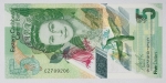 Numismática Caribe - 5 dólares - Rainha - Polímero - Flor 2020