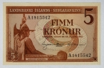 Islândia - 5 Kronur - 1957 - Flor de estampa
