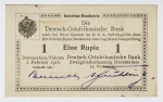 África Ocidental Alemã - 1 Rúpia, 1916 - Peça raríssima em perfeito estado de conservação