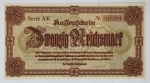 Alemanha - 20 Reichsmark - 28 de Abril de 1945 - Local - Cédula de ocupação Sudetenland/Lower Silésia - República Tcheca e Polônia - Flor de estampa, rara