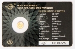 Numismática Ruanda - 2015 - 10 Francos Ruandês - Ouro 999 1/200 onça