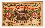 Numismática Áustria - Notgeld de madeira, 1920 - Raridade - Cédula do período inflacionário - Notgelds de Madeira foram criadas em regiões com abundância dessa material, combinando economia e divulgação da cultura local com designs colecionáveis até os dias de hoje. Oportunidade! - 20 Heller, 1920