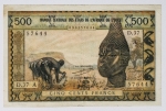 África - West African States - 500 Francos - Costa do Marfim - 1959-65. P.102 - Rara com alta cotação