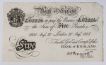 Alemanha/Inglaterra - Cédula de 5 libras - 20 de agosto de 1935 - Operação Bernhard - Peça histórica.