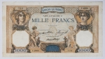 França - 1000 Francos, 1937 - Céres e Mercure - 22,5x13cm - Sem perfurações de alfinete.