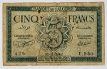 Algéria - 5 Francos, 1942 - Plena II Guerra