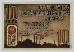 Espanha - 10 Pessetes, 1938 - Igualada