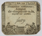 França - Assignat - 50 Sols - 1793