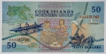 Ilhas Cook - 50 Dollars - Flor de estampa