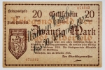 Alemanha - 20 Kriegsnotgeld `Dinheiro de guerra`, 1918 - Com anotação `novamente em circulação até 30-11-1923`