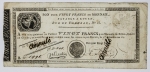França - 20 Francos - Ano 12 - Peça rara - 19,7cmx8,8cm