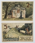 Alemanha - Notgeld - Conjunto proveniente de magnífica coleção europeia não tropicalizadas - Peças selecionadas - Rietberg - 2 raríssimas peças