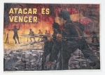 Numismática Militaria - Cupom de racionamento - Folha íntegra com 29x21cm - Quando inteira forma um painel temático militar de incentivo, comunicado ou mesmo convocatório - Destacado como cupom de racionamento. 
Item não promove ou glorifica violência ou intolerância racial. Está à venda apenas para fins de preservação da memória histórica. Organização do leilão não faz apologia a quaisquer movimentos políticos ou ideológicos, e repudia qualquer ideologia de cunho racista.
