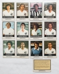 Figurinhas - Cards Ping-Pong - Estimadas peças do futebol brasileiro - Grande procura e cotação crescente - 65x90mm - Final dos anos 70-1979 até 1980 - Peças já com mais de 50 anos!! Oportunidade. Atenção, aconselhamos análise apurada. Santos F.C. - 13 Peças