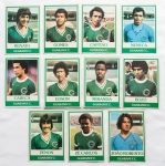 Figurinhas - Cards Ping-Pong - Estimadas peças do futebol brasileiro - Grande procura e cotação crescente - 65x90mm - Final dos anos 70-1979 até 1980 - Peças já com mais de 50 anos!! Oportunidade. Atenção, aconselhamos análise apurada. Guarani F.C. - 11 Peças