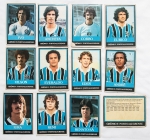 Figurinhas - Cards Ping-Pong - Estimadas peças do futebol brasileiro - Grande procura e cotação crescente - 65x90mm - Final dos anos 70-1979 até 1980 - Peças já com mais de 50 anos!! Oportunidade. Atenção, aconselhamos análise apurada. Grêmio F. Portoalegrense - 12 peças