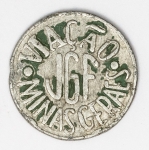 Numismática Brasil - Ficha de ônibus em alumínio - Viação JGF - Minas Gerais - 23mm