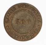 Numismática Brasil - Ficha Empresa Construtora do Rio Grande do Sul - 500 Réis - 21mm