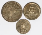Numismática Brasil - Série Vicentina - 100, 200 e 400 Réis,  1932 - Perfeitas