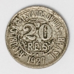 Numismática Brasil - 20 Réis - 1927 - V061 - 52.500 cunhadas - Rara