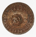 Numismática Brasil - XL Réis, 1816 com carimbo geral de 20 C 456 - Peça para estudo