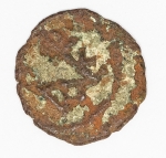 Numismática Império Bizantino - 4 Nummi ou Pentanummium - Séculos V-VII - Adquirida em leilão na Slovenia - Ainda por ser estudada e devidamente classificada 
13mm e 1,1g