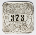 Numismática Brasil - Ficha da Coletoria Estadual de Minas Gerais - Juiz de fora - 41x41mm - 3ª Coletoria