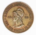 Numismática Brasil - Medalha do 4º Deutsche Bundes Schiesen - Campeonato de Tiro Federal no Rio Grande do Sul - 1898 - 28mm e 8,3g