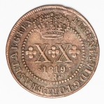Numismática Brasil - XX Réis, 1819 R Rio