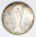 Numismática Alemanha - Copa do Mundo, 1974 - Prata, 38mm e 23g