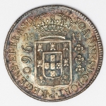 Numismática Brasil - 960 Réis, 1810 B Bahia - Peça totalmente caipira, esteve guardada por dezenas de anos. Pátina belíssima - Aguardando por ser classificada.
1814 R Rio