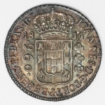 Numismática Brasil - 960 Réis, 1810 B Bahia - Peça totalmente caipira, esteve guardada por dezenas de anos. Pátina belíssima - Aguardando por ser classificada.
1814 B 
