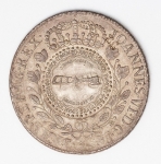 Numismática Brasil - 960 Réis com carimbos SANPEX, 1956 - 50º aniversário do 1º voo de Santos Dumont - Peça rara