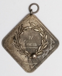 Numismática esportiva - Medalha em prata Schützenverein da cidade de Indios em 29-07-1923 - Medalha de Tiro da colônia alemã em Santa Catarina, 12g - 40x45mm - Peça secular
