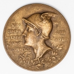 Numismática Brasil - Medalha da Associação dos Empregados do Comércio do Rio de Janeiro, 1900, 45mm, bronze - 44g. K. Prober 11B